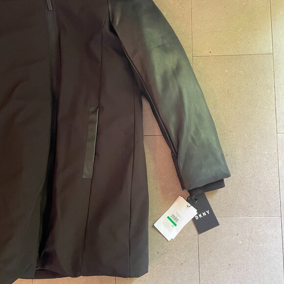 DKNY faux fur-trimmed down-filled jacket coat - New with Tags - Large - Picture 3 of 15